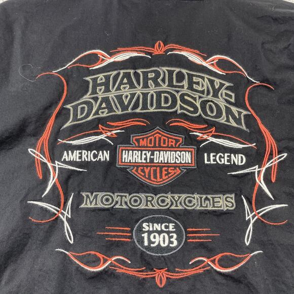 Harley Davidson Shirt Men 2XL Black LS Button Down Motorcycle Biker Embroidered - Picture 1 of 16